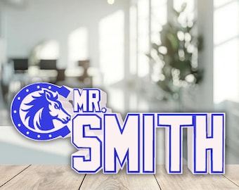 Personalized Indianapolis Football Desk Name Plate, Teacher Name Plaque, Desk Name Plaque, Custom Name Plate, Office Desk Sign