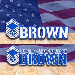 USAF Senior Master Sergeant Rank Plaque, Personalized Senior Master Sergeant Desk Name Plate, USAF Promotion Gift, SMSgt Name Plate