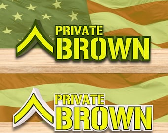 Personalized Army Private Rank Plaque, US Army Promotion Gift, PV2 Desk Name Plate, Army Graduation Gift, rivate Name Plate,