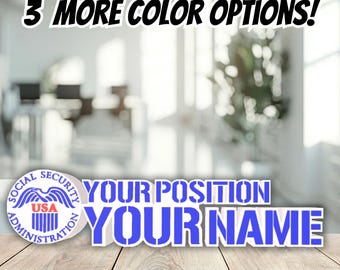 Personalized Social Security Administration Desk Name Plate, SSA Plaque, Boss Desk Decor, Ssa Agent Promotion, Promoted Ssa Agent