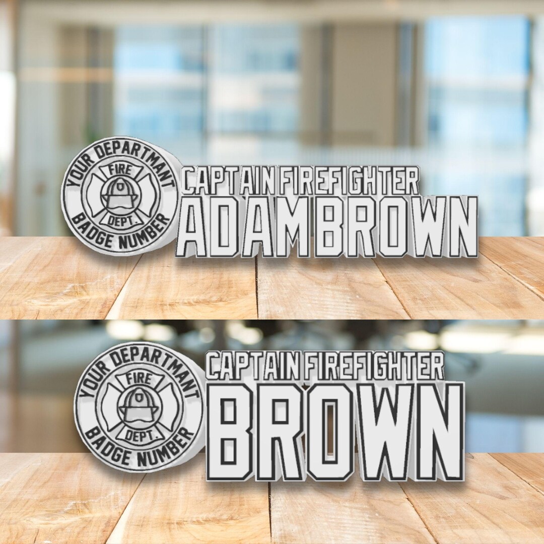 Captain Firefighter Desk Name Plate Personalized, Captain Firefighter ...