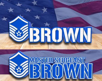 Personalized MSgt Desk Name Plate, Master Sergeant Rank Plaque, USAF Retirement Gift, Airforce Retirement