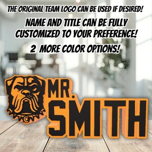 Personalized Cleveland Football Desk Name Plate, Teacher Name Sign, Custom Desk Plaque Office Decor, Personalized Office Desk Sign