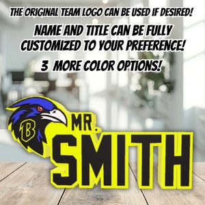 Personalized Baltimore Football Desk Name Plate, Teacher Name Stand, Office Gifts for Boss Coworkers, Desk Name Sign, Custom Nameplate