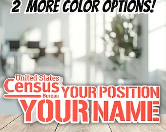 Personalized Census Bureau Desk Name Plate, USCB Name Plaque, Office gift for Boss, Custom Name Plate, Office Decor Sign