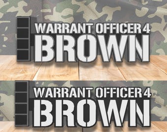 ARMY Warrant Officer 4 Desk Name Plate, CW4 Desk Plaque, Army Warrant Officer, Warrant Officer 4, Army Retirement Gift, CW4 Desk Plaque