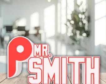 Personalized Philadelphia Baseball Desk Name Plate, Custom Desk Sign, Custom Name Sign, Teacher Nameplate, Gift for Coworker