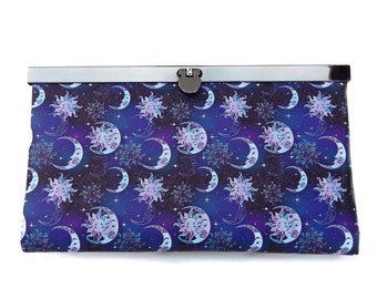 Celestial Wallet, Purple Sun and Moon Design