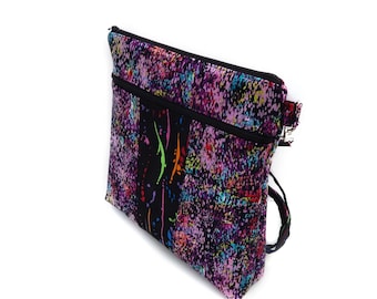 Watercolor / Vegan Crossbody Bag / Multicolored Print / Adjustable Strap / Gift for her / Vegan Gift / Purse Tote Handbag / Surprise inside