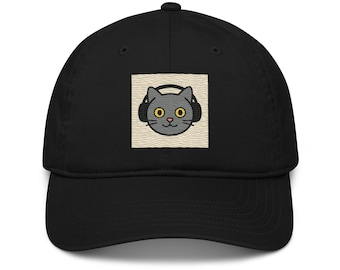Organic Honus the House Cat Dad Hat – House Music Baseball Cap – Embroidered DJ Logo Cap for Ravers & Producers