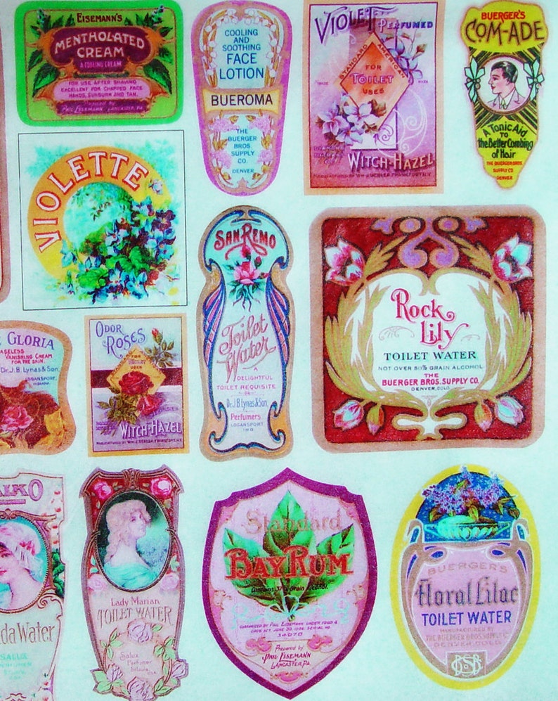 vintage perfume bottle label edible image wafer paper for your etsy