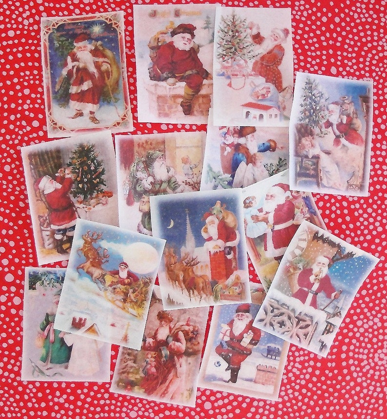 Edible Image Colorful Christmas Wafer Papers Santa Claus ONE Etsy