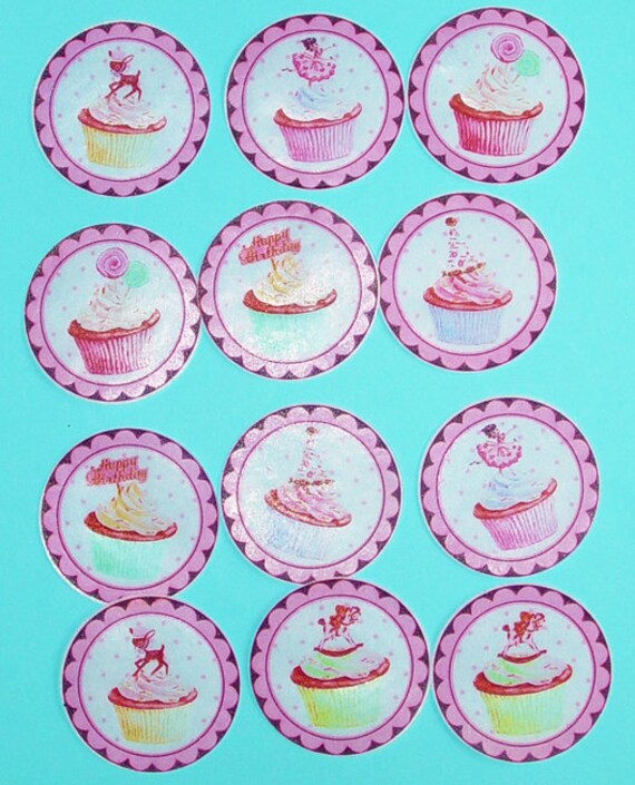 Cupcake Edible Image Wafer Papers for your iced cookies Etsy