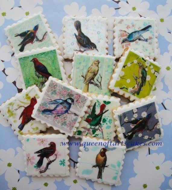 Vintage Vogel Eetbare Afbeelding Ouwel Voor Koekjes Cupcakes Etsy