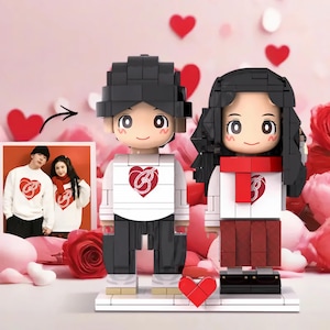 Custom Couple Brick Figures: Personalized Building Block Toy Gift