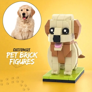 Custom Golden Retriever Brick Figure: Personalized Pet Keepsake