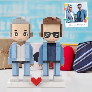 Customized Sweet Couple Anniversary Gift - Building Block - Full Body 2 People - Beautiful Scenery - Brick Me Figures