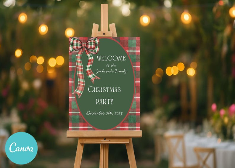 Christmas Welcome Sign Template, Holiday Sign Template, Editable ...