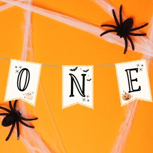Spooky One Highchair Banner Template, Halloween 1st Birthday, First Birthday One Banner, Digital Download