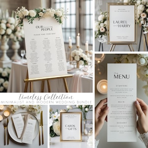 Modern Wedding Bundle | Minimalist Wedding Sign Bundle | Wedding Reception Bundle Editable | Wedding Signage Template | DIY Wedding Template