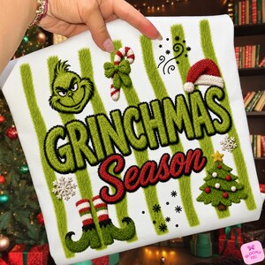 Striped Grinchmas Season PNG, Grinch Christmas Sublimation, Vintage Green Guy PNG, Christmas Shirt Design, Holiday Digital Download