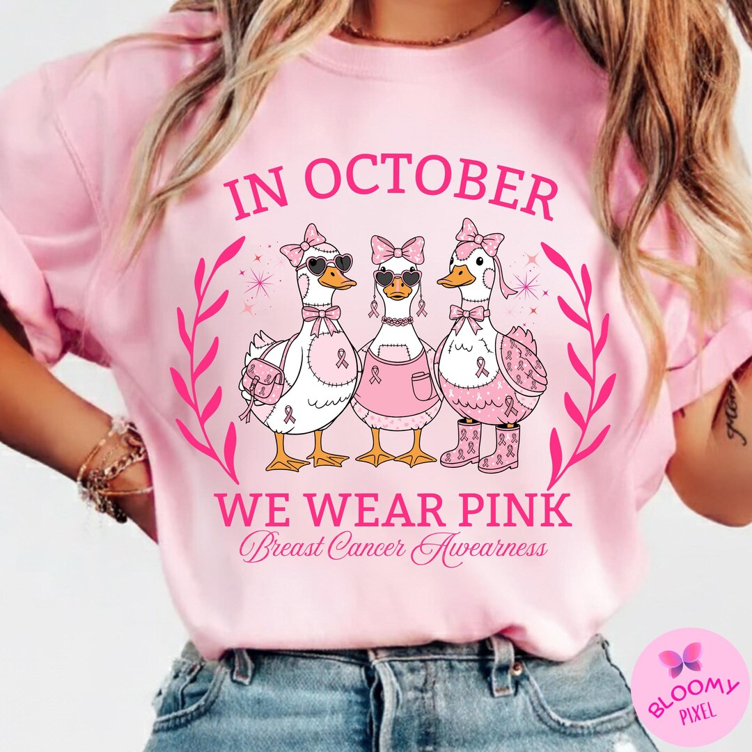 Pink Ribbon Duck PNG, Breast Cancer Awareness (digital Download) - Etsy