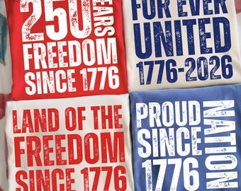 Amerika 250-jähriges Jubiläum PNG Bundle, 4. Juli Shirt Design (Digitaler Download)