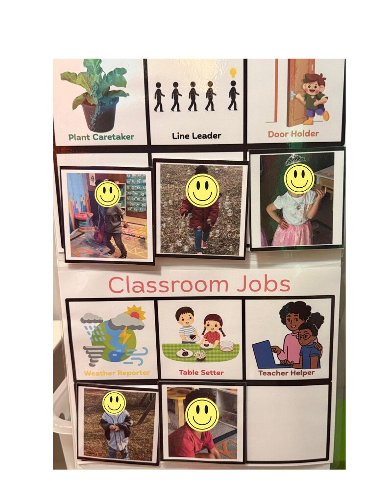 Editable Chalkboard Daycare Visual Schedule + Classroom Jobs Chart ...