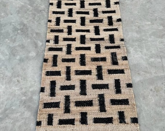 Handmade Jute Runner Rug: Vintage Style Hemp Stair Runner