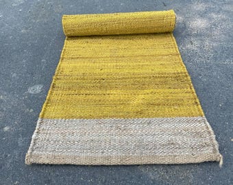 Handmade Jute Runner Rug: Vintage Eco-Friendly Stair Runner