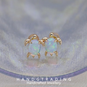 S925 Sterling Silver Cute Turtle Stud Earrings for Women