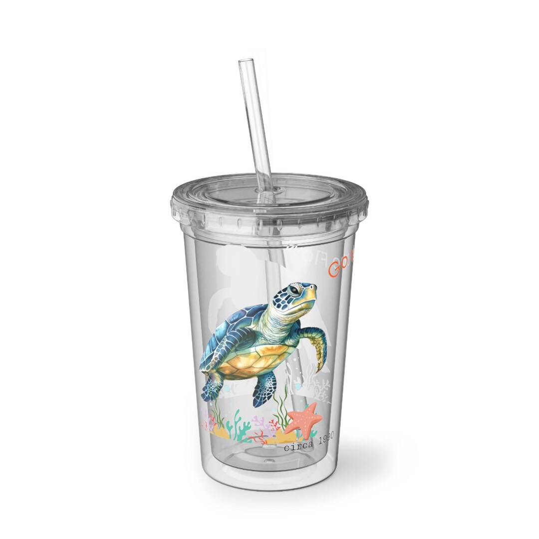 Turtle Shell Cups Acrylic Cup With Cute Turtle Design, Animal Lover Gift, Reptile Print ...