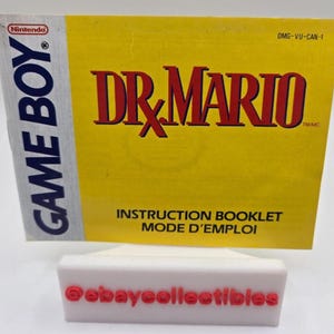 Livret d'instructions vintage pour Game Boy DRx MARIO, Nintendo authentique