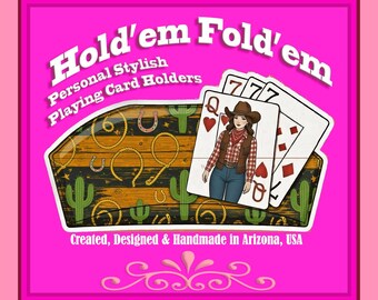 PLAYING CARD HOLDER *Hold'em Fold'em* – South Western, Horses, Floral, Puppies, Kittens, - Designed for All Ages