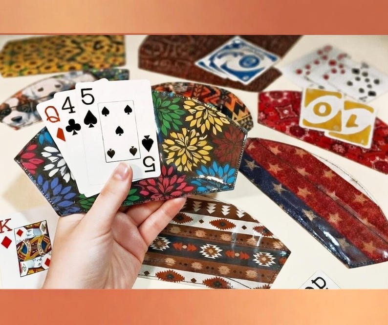 PLAYING CARD HOLDER *Hold'em Fold'em* – South Western, Horses, Floral, Puppies, Kittens, - Designed for All Ages image 6