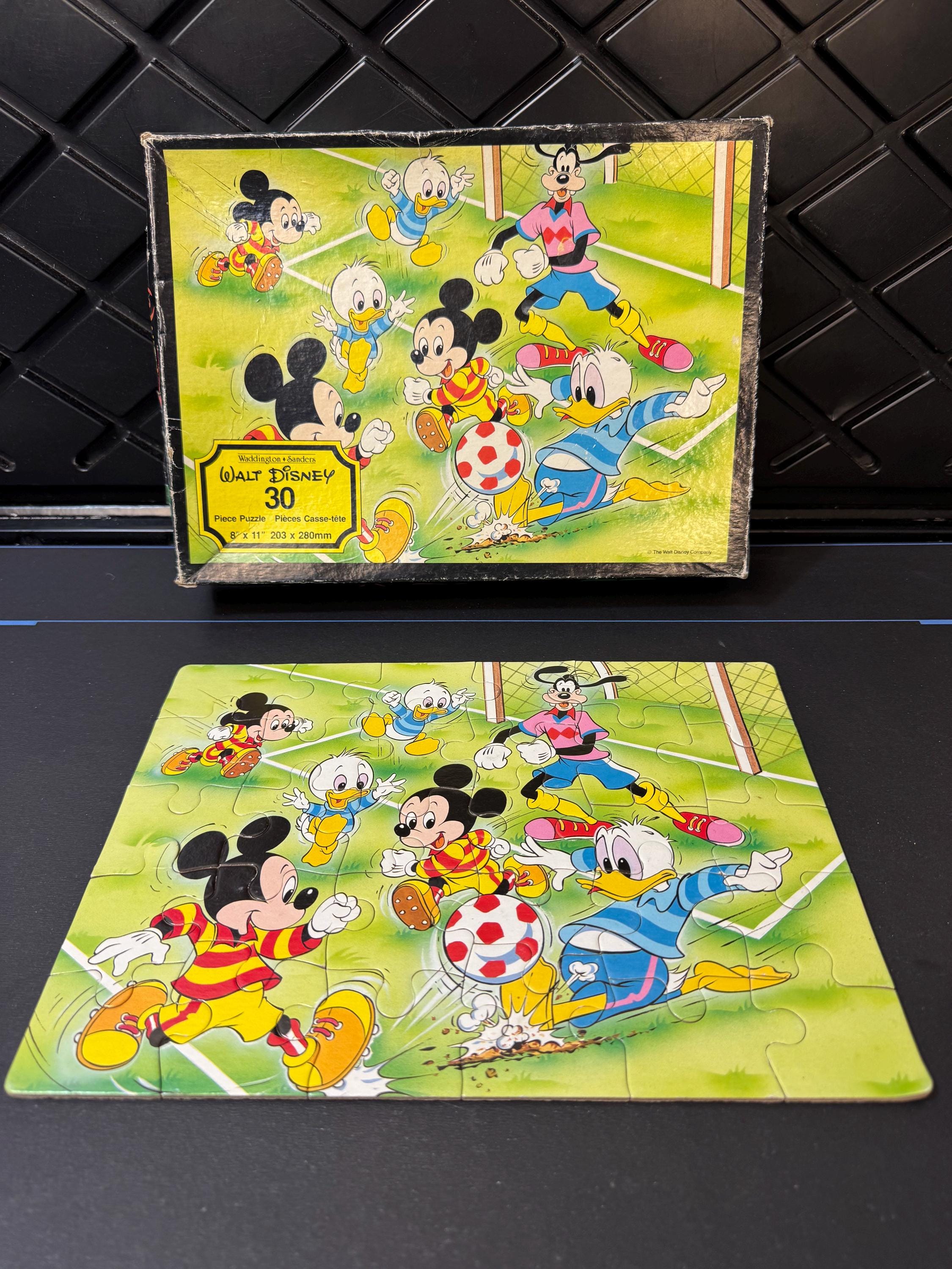 Vintage 1986 Disney Jigsaw Puzzle – Mickey, Donald, Goofy Soccer