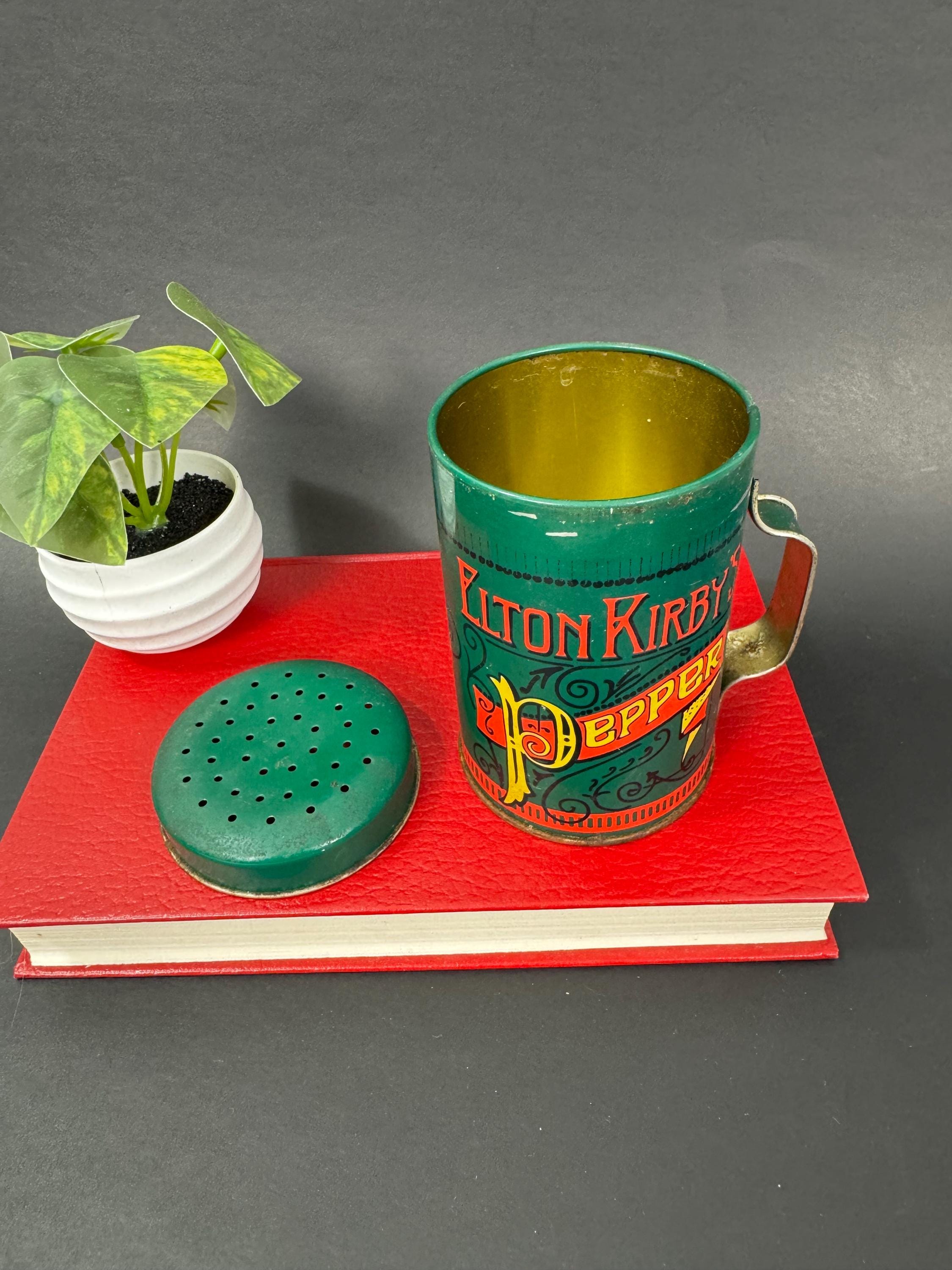Vintage Elton Kirby's Pepper Shaker – Retro Kitchen Tin Canister