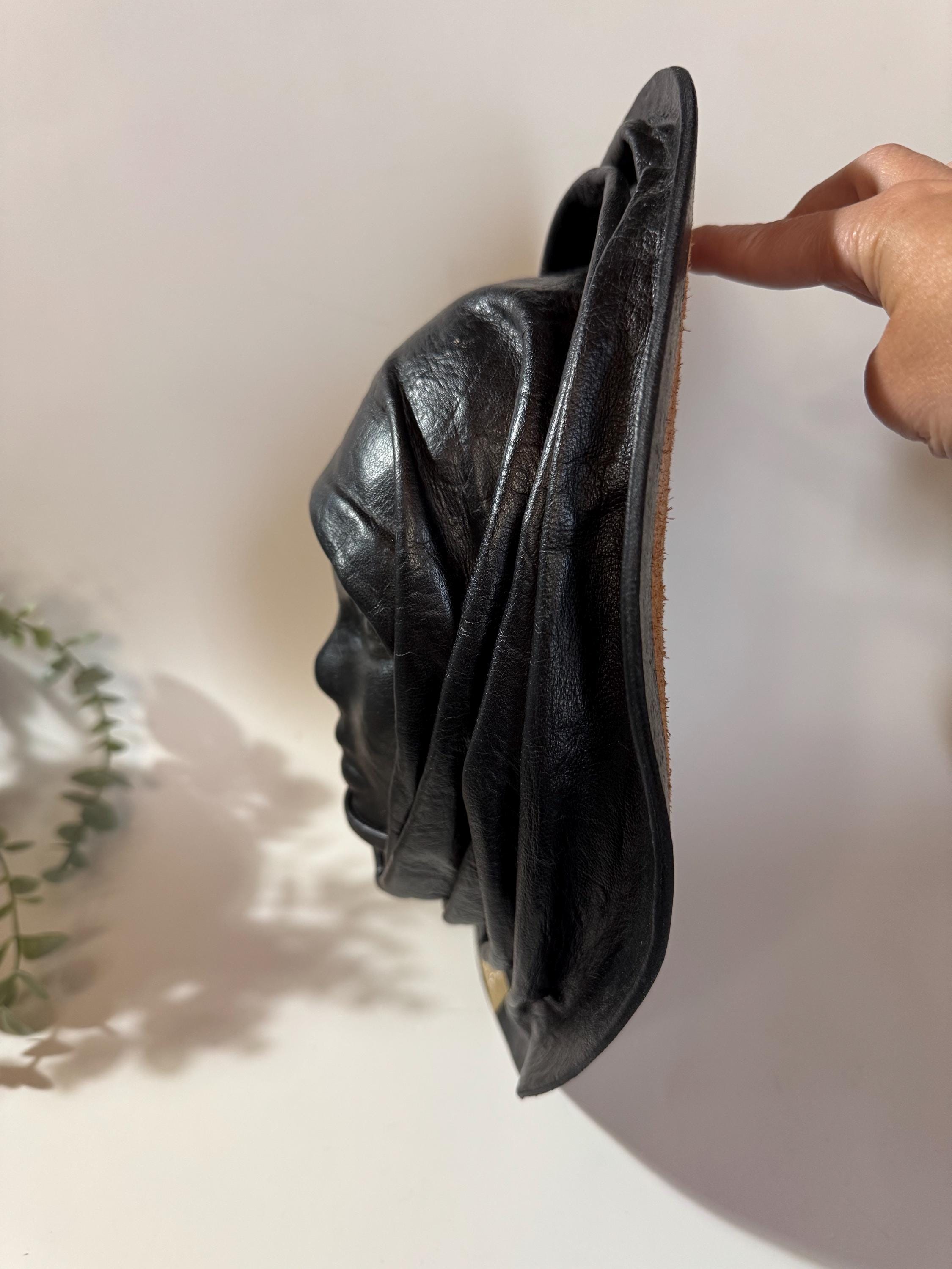 Leather Wall Mask Sculpture - Dominican Artisan Craftsmanship - by