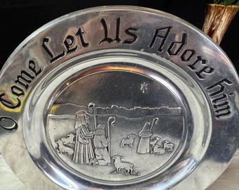 Vintage Wilton Pewter Decorative Plate - Christmas 1983 - Etsy