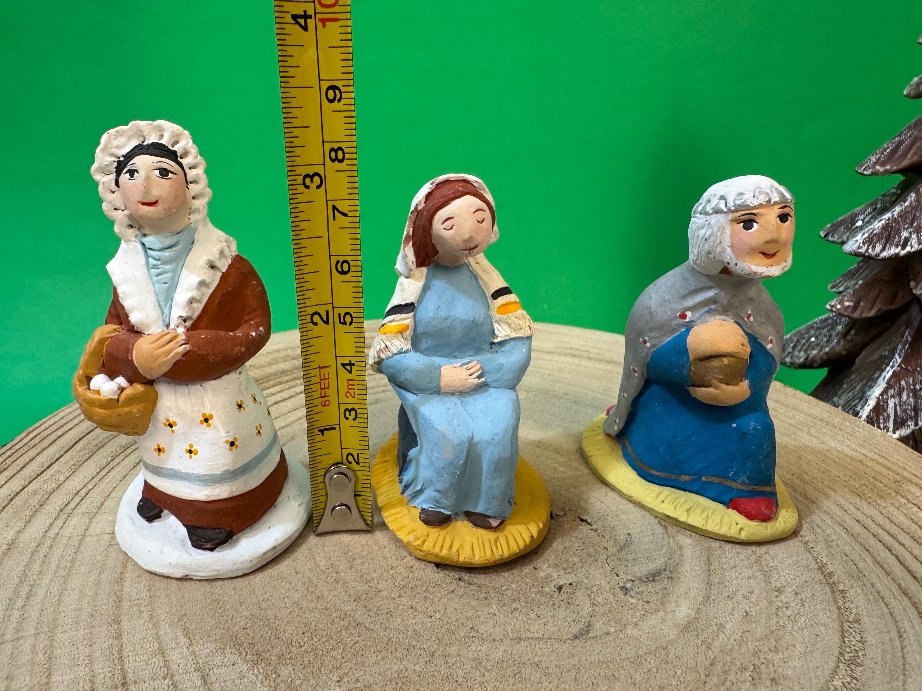 ヴィンテージ手描きキリスト降誕人形 – 陶器製クレッシュセット (8.5