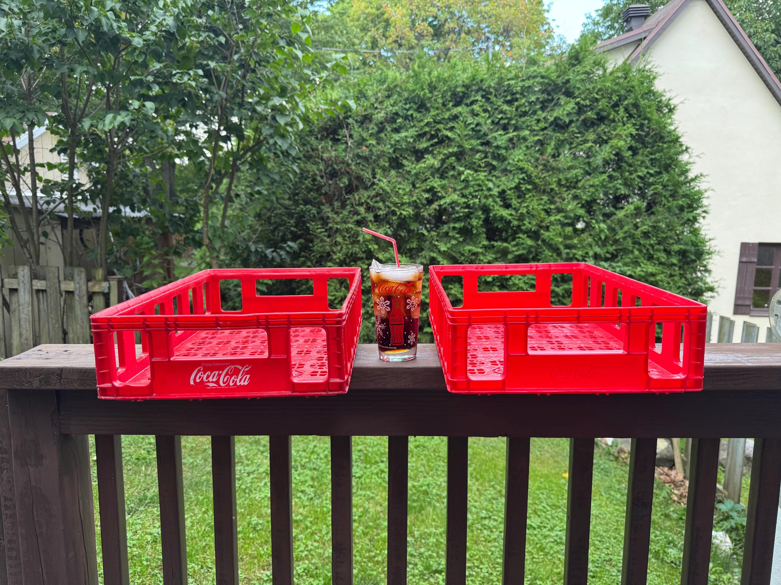 Vintage Red Plastic Coca-cola Crate - Industrial Storage & Vinyl