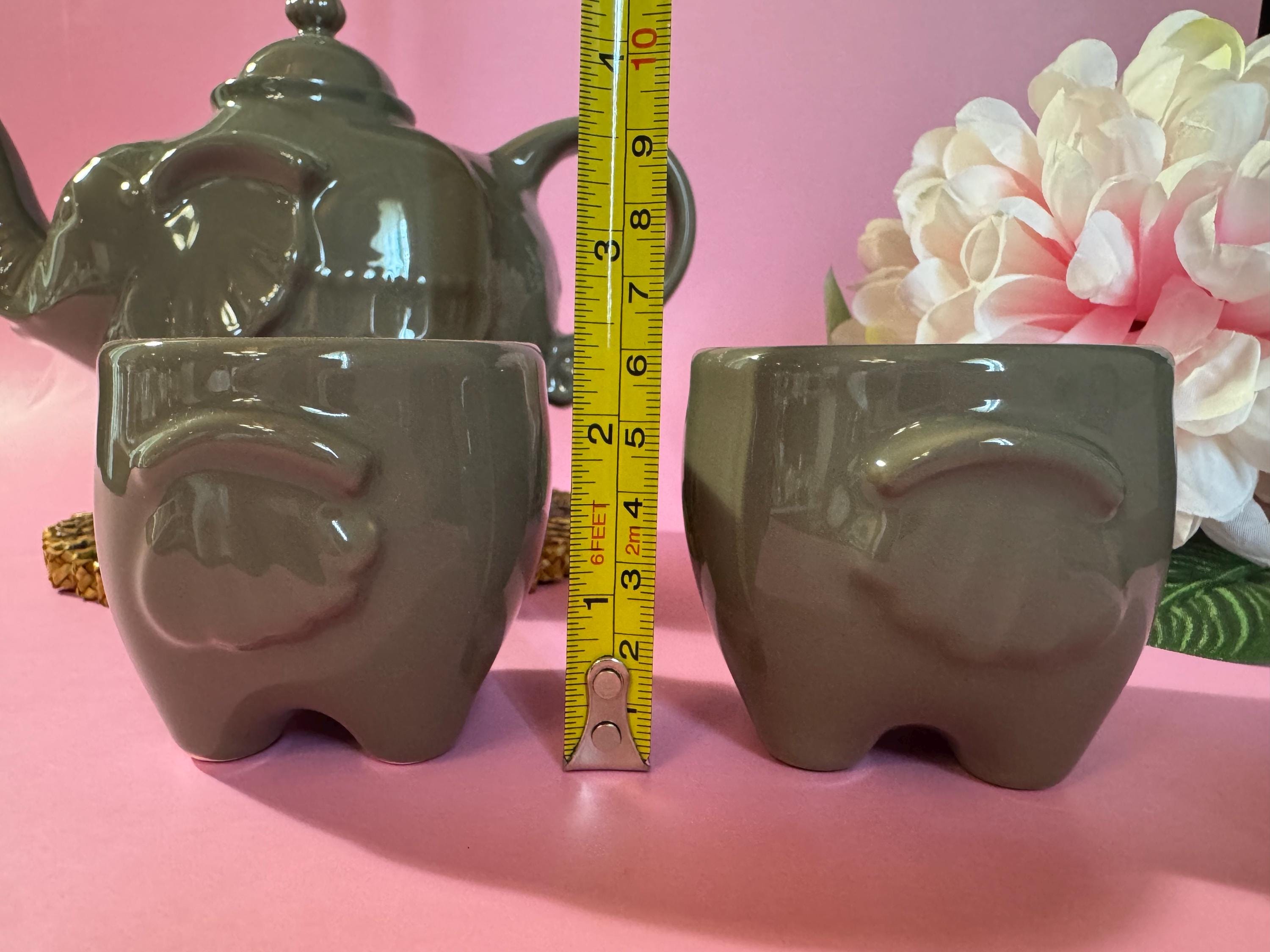 陶器の象のティーポットとマグカップのセット - Etsy 日本