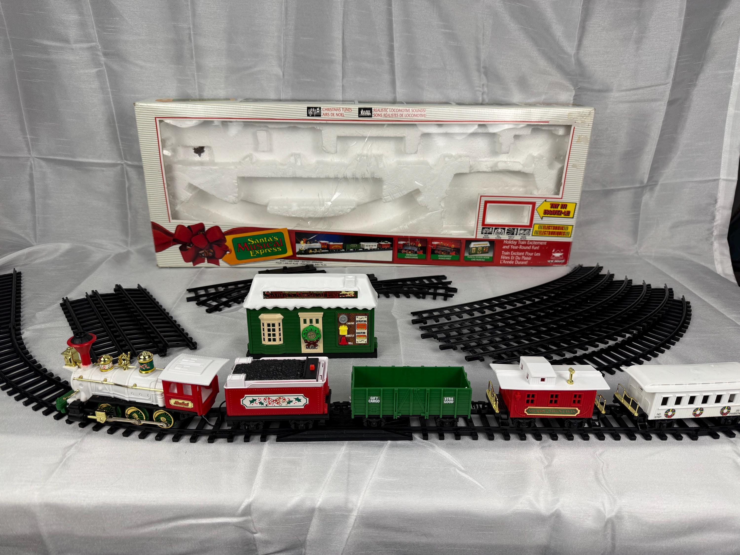 Vintage New Bright Santa's Musical Express Train Set, 1992 - Etsy