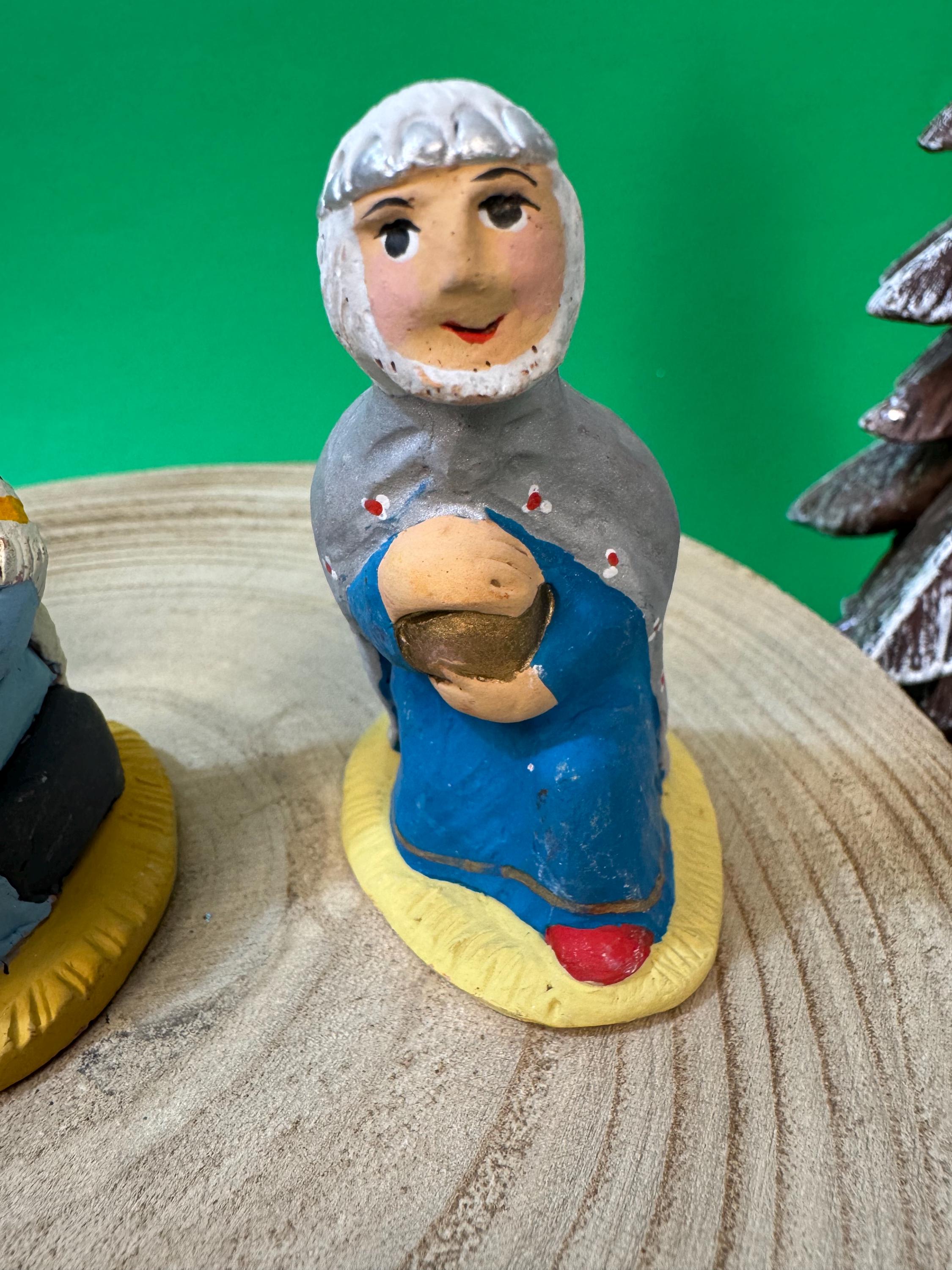 ヴィンテージ手描きキリスト降誕人形 – 陶器製クレッシュセット (8.5