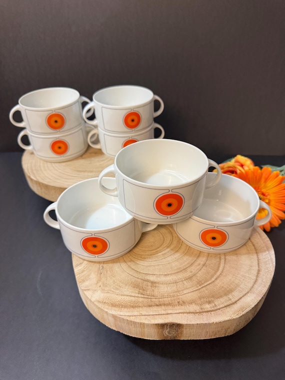 Vintage Thomas Germany Soup Bowl – Op Art MCM Porcelain, Eclipse