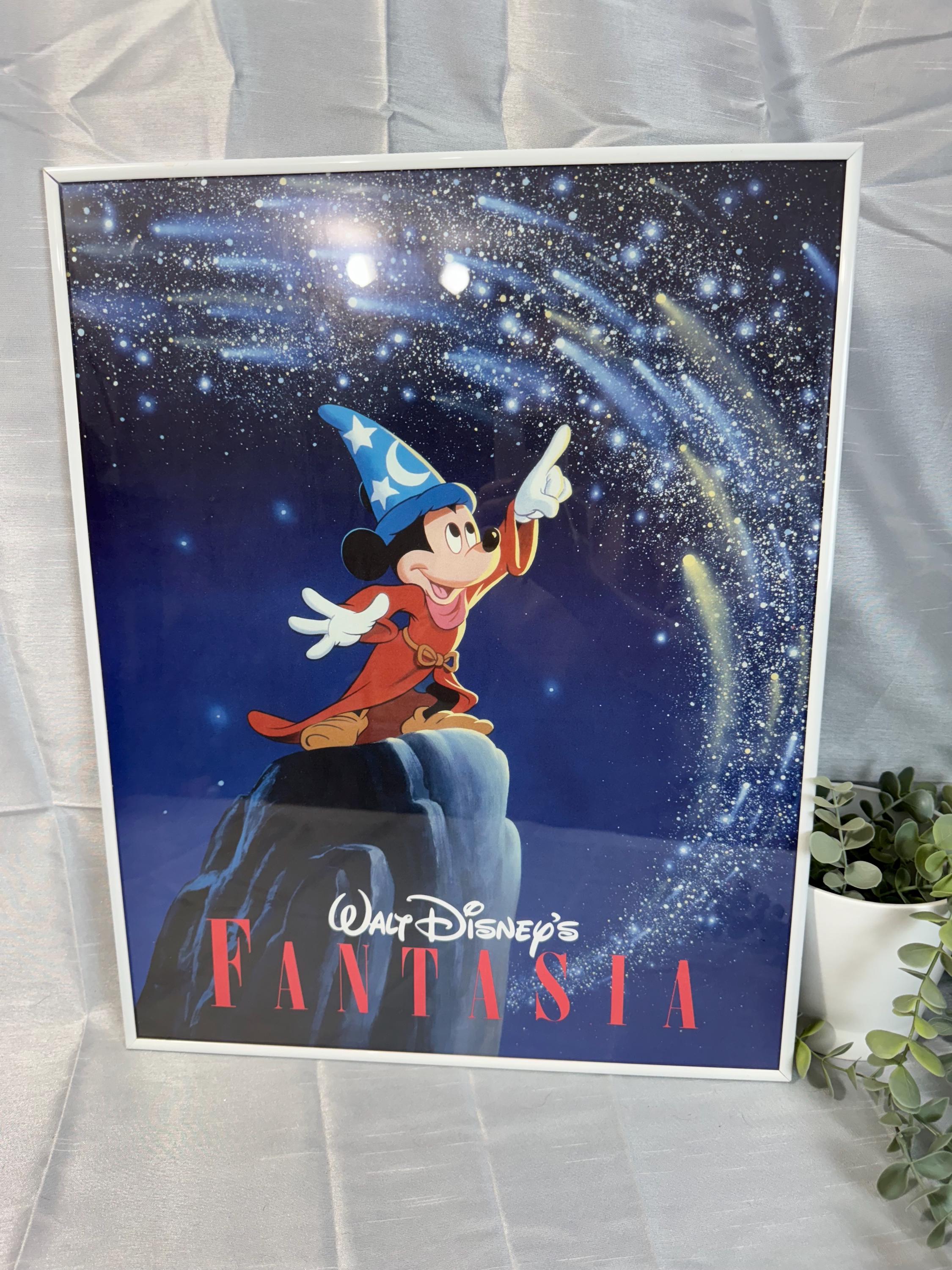 Framed Fantasia Poster | Sorcerer Mickey, Vintage Disney Movie Art
