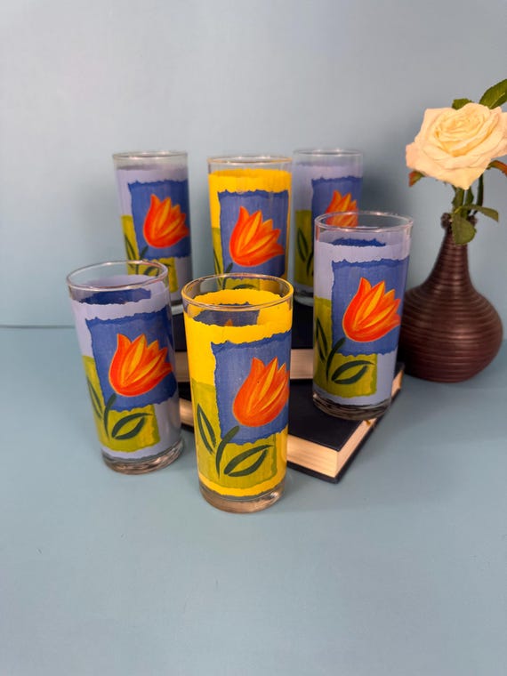 フランスワールドカップ　1998　未使用　©入り　luminarc　9ozグラス Vintage Luminarc Matys Tumblers (set of 6) – French Pop Art Tulip