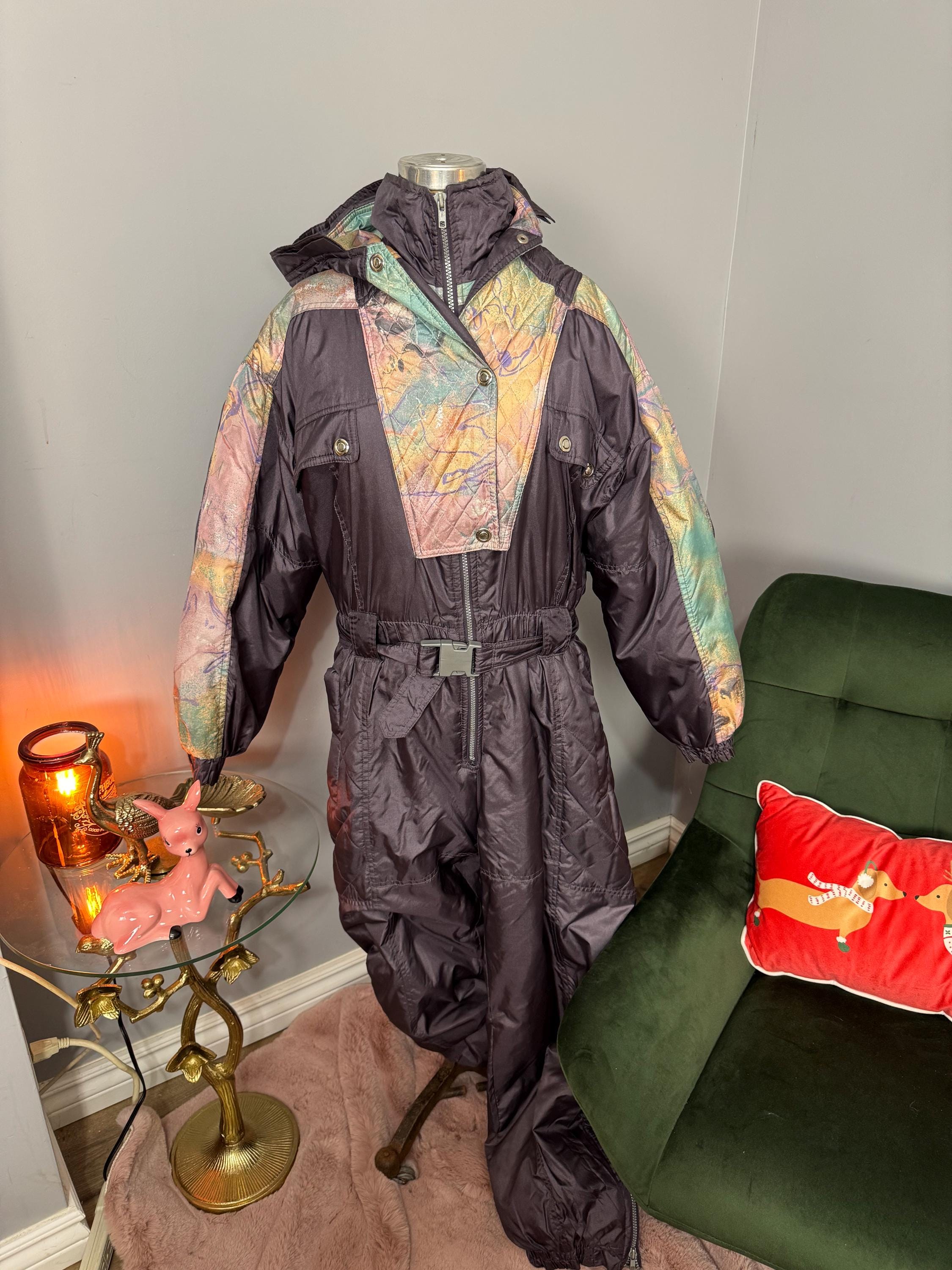80s-90s エーデルワイス スキースーツ ジャンプスーツ レディースXL Vintage Retro 80s/90s Ski Suit Snowsuit - Easy Gear, Purple and