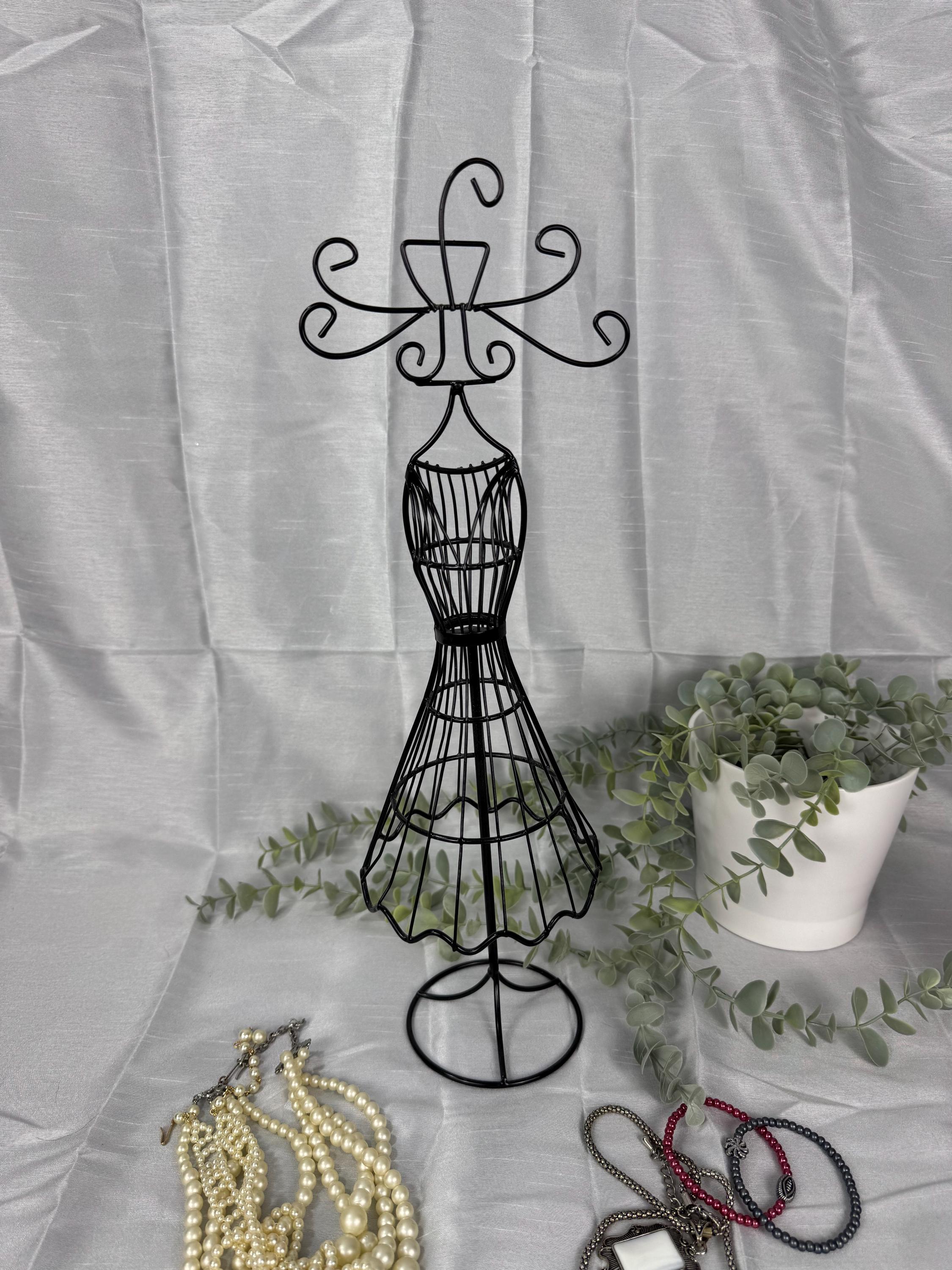 Black Wire Dress Form Jewelry Holder  Vintage Vanity Decor - Etsy
