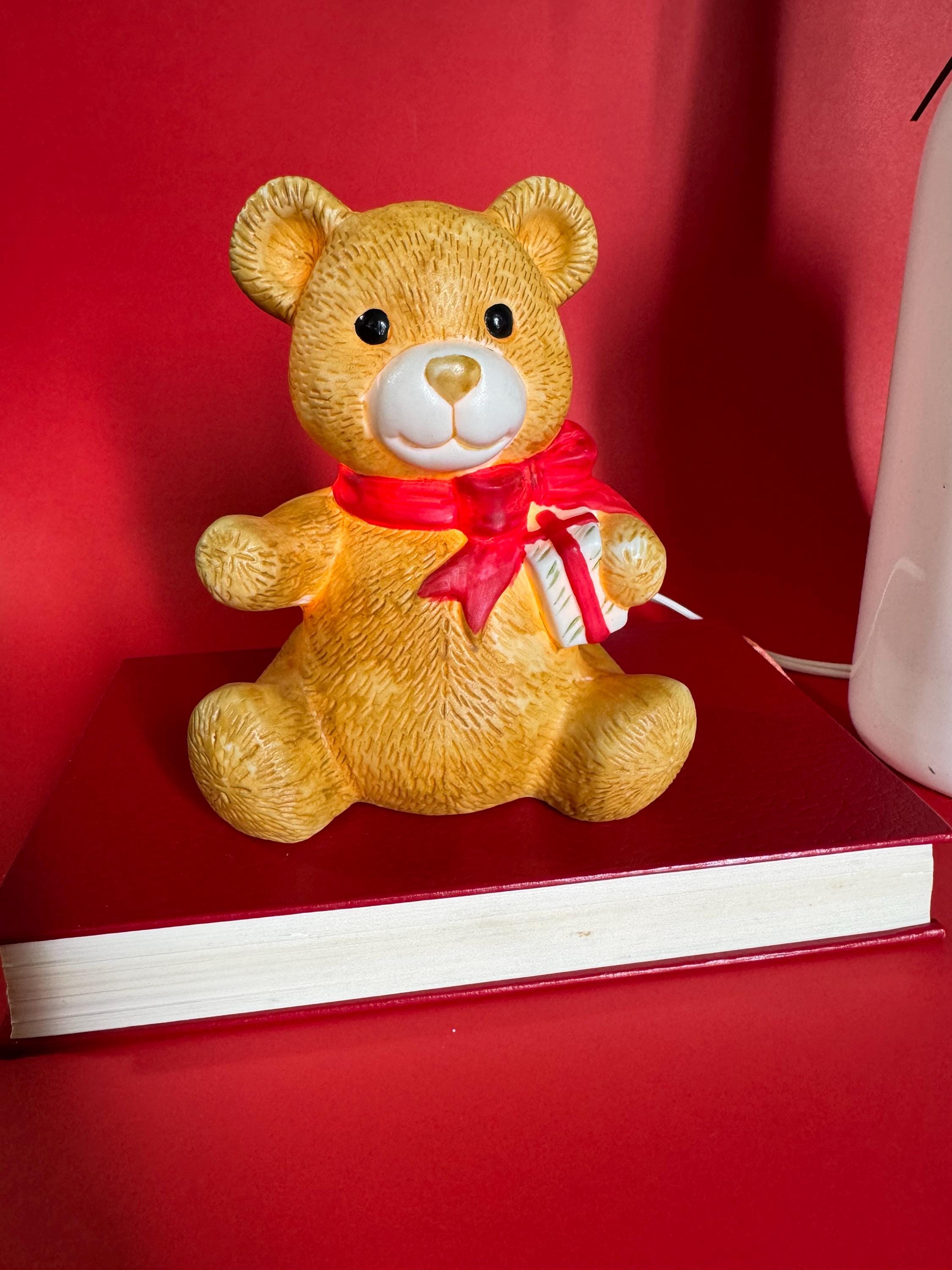 Vintage Ceramic Teddy Bear Lamp: Nostalgic Night Light Decor - Etsy